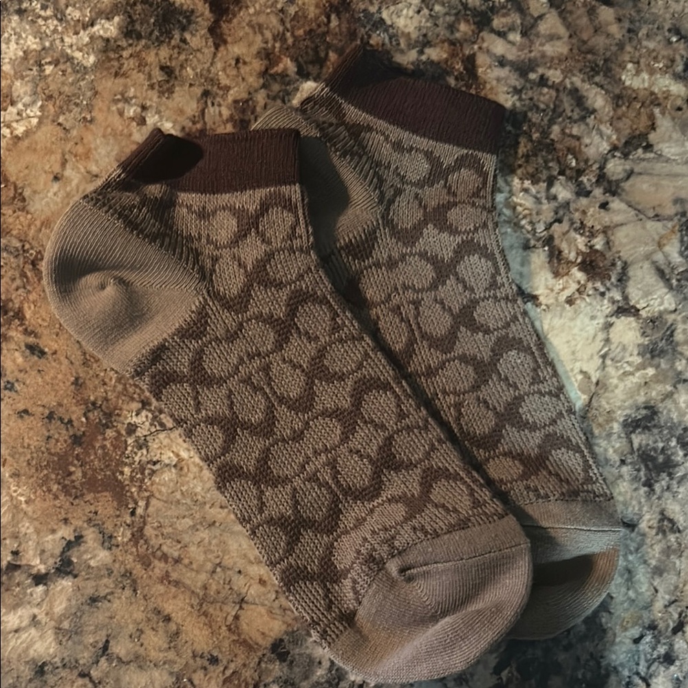 Coach Brown Monogram Casual Socks